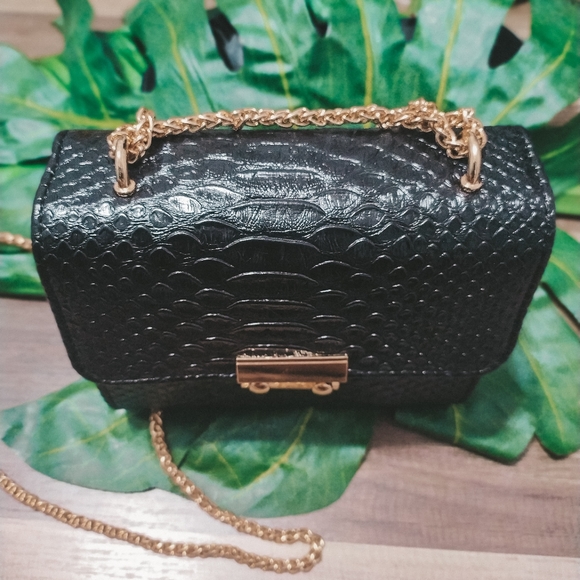 Faux Croc Bag Black - Picture 3 of 7